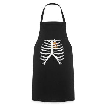 Funny Skeleton Burger Love Costume Halloween - Cooking Apron - black - Front - AI Model Male 185 dark (185cm)