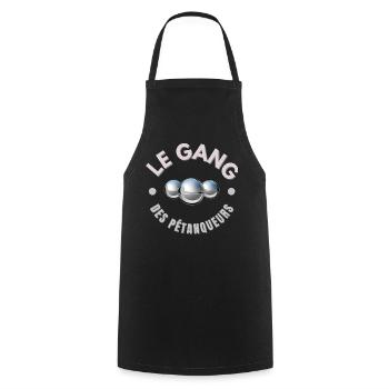pétanque, pétanqueur, jouer à la pétanque - Tablier de cuisine - noir - Devant - AI Model Male 185 dark (185cm)