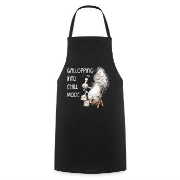 Horse In Deck Chair Cocktail Chill Fashion Saying - Cooking Apron - black - Front - AI Model Male 185 dark (185cm)