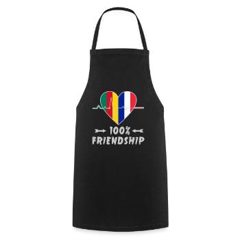Cameroon and France 100% friendship - Cooking Apron - black - Front - AI Model Male 185 dark (185cm)