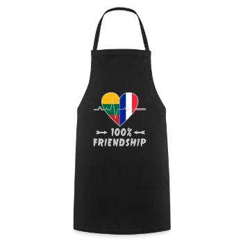 Lithuania and France 100% friendship - Cooking Apron - black - Front - AI Model Male 185 dark (185cm)