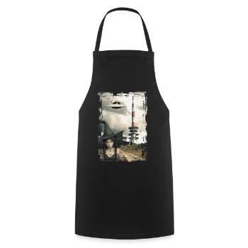 UFO Brocken in the Harz Mountains - Cooking Apron - black - Front - AI Model Male 185 dark (185cm)