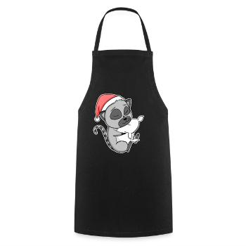Lémuriens mignons fatigués dormant à Noël - Tablier de cuisine - noir - Devant - AI Model Male 185 dark (185cm)