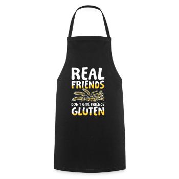 Real friends don’t give friends gluten - Kochschürze - Schwarz - Vorne - AI Model Male 185 dark (185cm)
