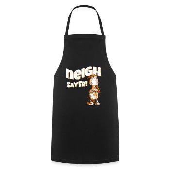 Neigh Sayer Nö Statement Pferde Spruch - Kochschürze - Schwarz - Vorne - AI Model Male 185 dark (185cm)