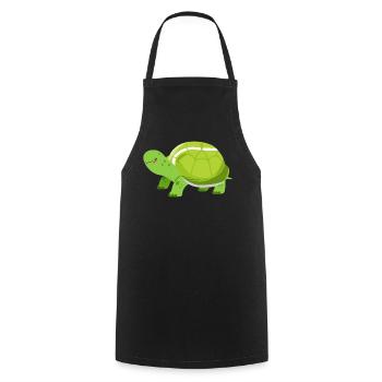 Funny Tennis Player Racket Turtle - Kochschürze - Schwarz - Vorne - AI Model Male 185 dark (185cm)