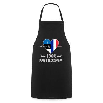 Estonia and France 100% friendship - Cooking Apron - black - Front - AI Model Male 185 dark (185cm)