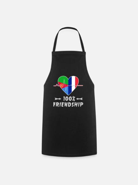 Eritrea und Frankreich 100% Freundschaft - Kochschürze - Schwarz