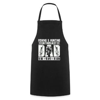 Fishing & Hunting Enthusiast Dad The Nature Lover - Cooking Apron - black - Front - AI Model Male 185 dark (185cm)