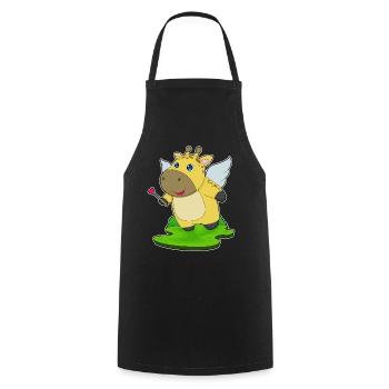 Baguette de fée girafe - Tablier de cuisine - noir - Devant - AI Model Male 185 dark (185cm)