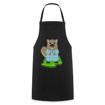 Beaver Groom Suit Wedding - Cooking Apron - black - Front - AI Model Male 185 dark (185cm)