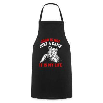 Judo is not just a game it is my life - Judo fight - Cooking Apron - black - Front - AI Model Male 185 dark (185cm)