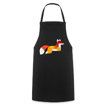 Fuchs – Ruhe und Natur im geometrischen Stil - Kochschürze - Schwarz - Vorne - AI Model Male 185 dark (185cm)
