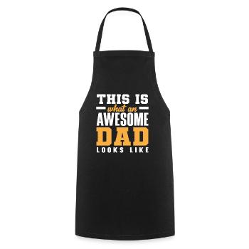 This is what a fantastic dad looks like - Cooking Apron - black - Front - AI Model Male 185 dark (185cm)