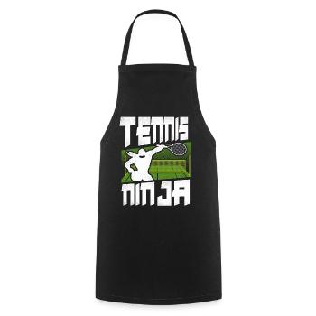Drôle de joueur de tennis Raquette Ninja - Tablier de cuisine - noir - Devant - AI Model Male 185 dark (185cm)