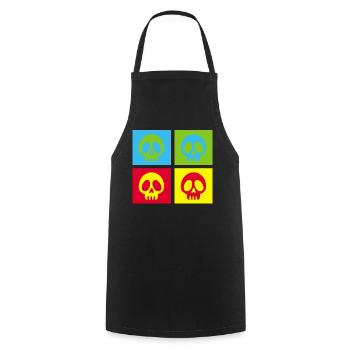 Pop art manga skull - Cooking Apron - black - Front - AI Model Male 185 dark (185cm)