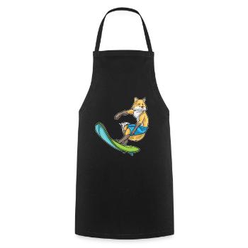 Fox Surfing Surfboard Summer - Cooking Apron - black - Front - AI Model Male 185 dark (185cm)