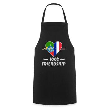 L'Ethiopie et la France 100 % amitié - Tablier de cuisine - noir - Devant - AI Model Male 185 dark (185cm)