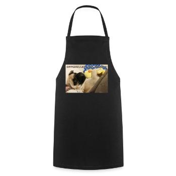 Schäfchen Plüschtier mit US Flagge Design - Kochschürze - Schwarz - Vorne - AI Model Male 185 dark (185cm)