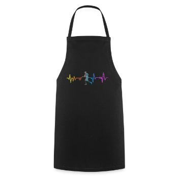 Raquette de joueur de tennis drôle - Tablier de cuisine - noir - Devant - AI Model Male 185 dark (185cm)