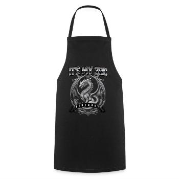 Dragon 3ème anniversaire Dragon - Tablier de cuisine - noir - Devant - AI Model Male 185 dark (185cm)