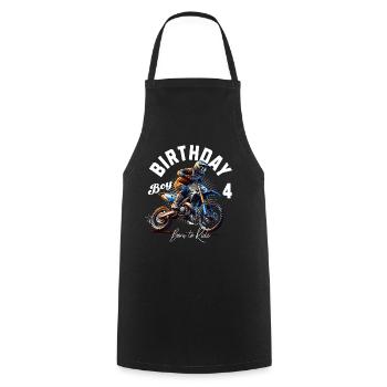 Motocross 4th Birthday - Cooking Apron - black - Front - AI Model Male 185 dark (185cm)