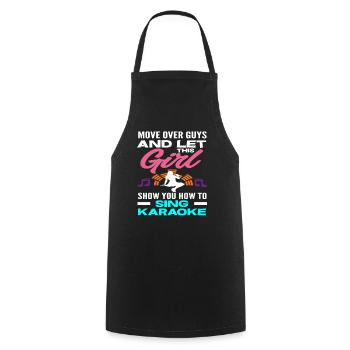 Let this girl show you how to play karaoke - Cooking Apron - black - Front - AI Model Male 185 dark (185cm)