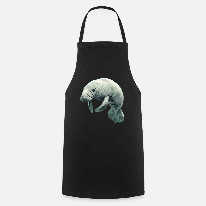 Seekuh Manatees Manatee - Cooking Apron - black
