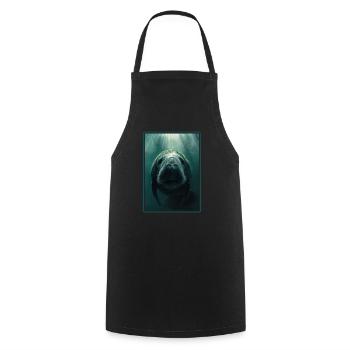 Seekuh Manatees Manatee - Cooking Apron - black - Front - AI Model Male 185 dark (185cm)