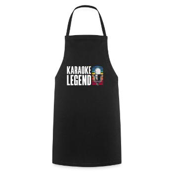Karaoke Legend Microphone Retro - Cooking Apron - black - Front - AI Model Male 185 dark (185cm)