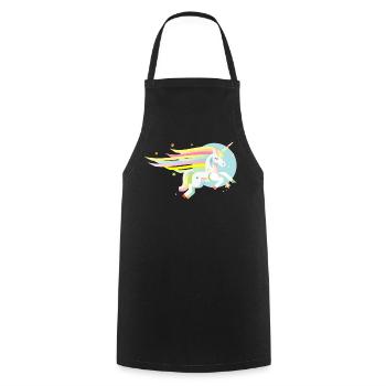 Licorne délicate en pastel - rêveur et magique - Tablier de cuisine - noir - Devant - AI Model Male 185 dark (185cm)