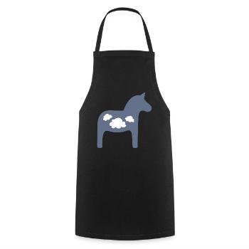 Dala Horse Clouds Scandinavian Christmas Horse - Cooking Apron - black - Front - AI Model Male 185 dark (185cm)