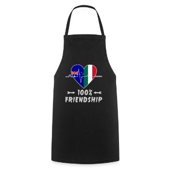 L'Australie et l'Italie : amitié à 100 % - Tablier de cuisine - noir - Devant - AI Model Male 185 dark (185cm)