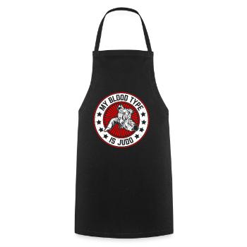 Judo fighting - My blood type is Judo - Cooking Apron - black - Front - AI Model Male 185 dark (185cm)