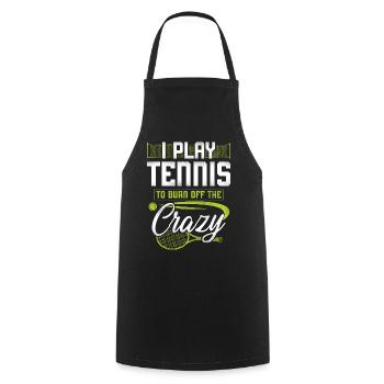 Funny Tennis Player Racket I Play - Cooking Apron - black - Front - AI Model Male 185 dark (185cm)