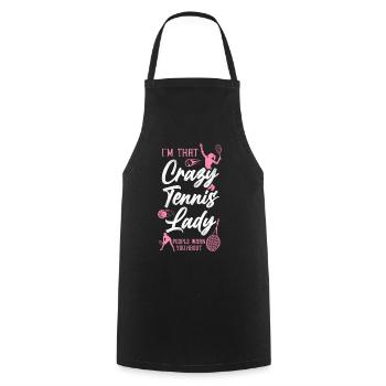 drôle de raquette de joueur de tennis je suis - Tablier de cuisine - noir - Devant - AI Model Male 185 dark (185cm)