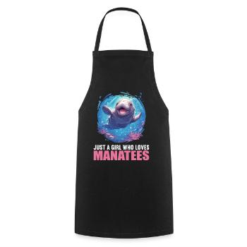 Seekuh Manatees Manatee - Cooking Apron - black - Front - AI Model Male 185 dark (185cm)