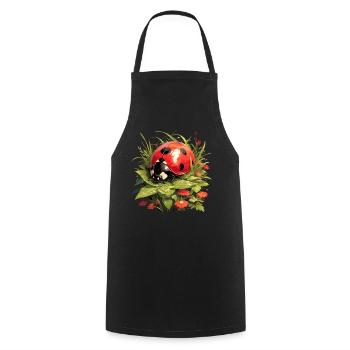 Coccinelle Marienkäfer - Tablier de cuisine - noir - Devant - AI Model Male 185 dark (185cm)