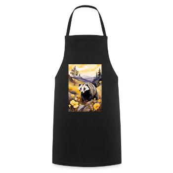 Badger in golden autumn - Cooking Apron - black - Front - AI Model Male 185 dark (185cm)
