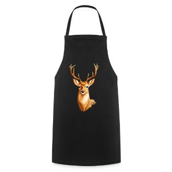 Cerf doré - Tablier de cuisine - noir - Devant - AI Model Male 185 dark (185cm)