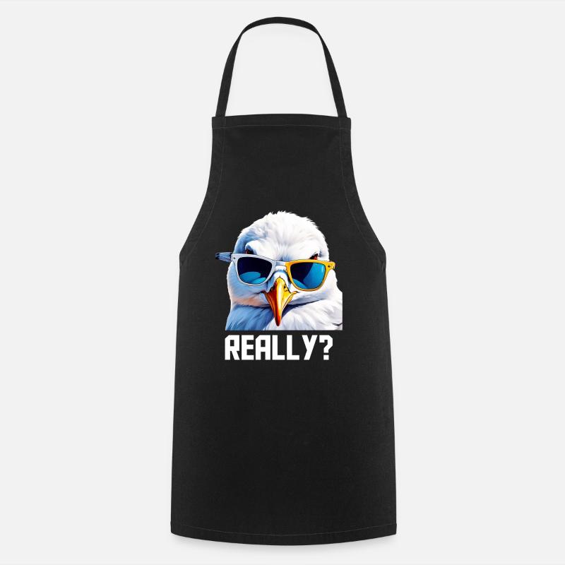 Really - Möwe mit Sonnebrille - Kochschürze - Schwarz