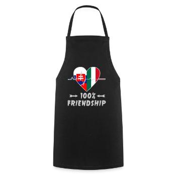 Slovakia and Italy 100% friendship - Cooking Apron - black - Front - AI Model Male 185 dark (185cm)