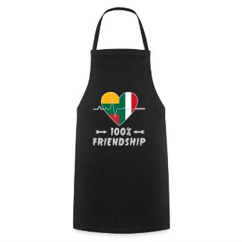 Lithuania and Italy 100% friendship - Cooking Apron - black - Front - AI Model Male 185 dark (185cm)
