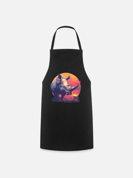 Rhino Rhinos Rhino - Cooking Apron - black