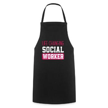 Changing Lives Social Workers - Cooking Apron - black - Front - AI Model Male 185 dark (185cm)