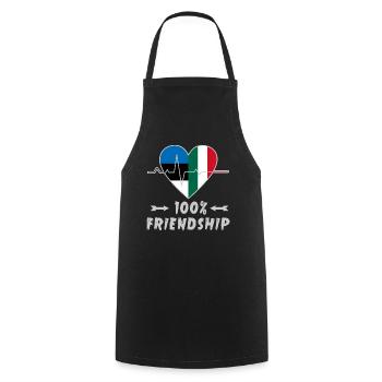 Estonia and Italy 100% friendship - Cooking Apron - black - Front - AI Model Male 185 dark (185cm)