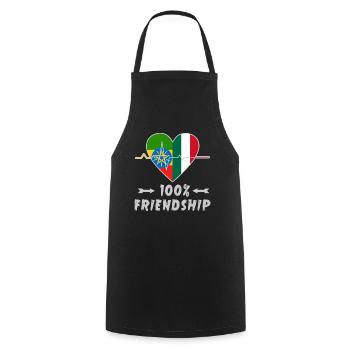 Ethiopia and Italy 100% friendship - Cooking Apron - black - Front - AI Model Male 185 dark (185cm)