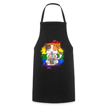 Bubble Tea Boba BubbleTea Kawaii Japan Tea Kpop - Cooking Apron - black - Front - AI Model Male 185 dark (185cm)