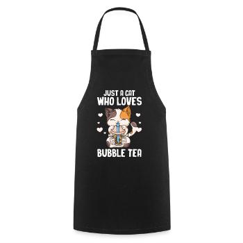 Thé à bulles Boba BubbleTea Kawaii Japan Tea Kpop - Tablier de cuisine - noir - Devant - AI Model Male 185 dark (185cm)