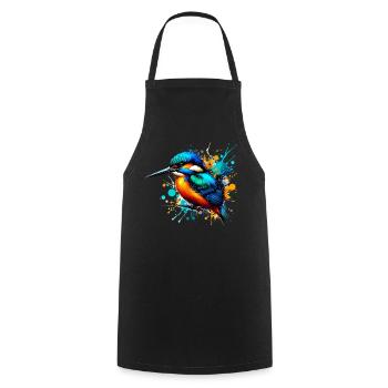 Martin-pêcheur - Tablier de cuisine - noir - Devant - AI Model Male 185 dark (185cm)